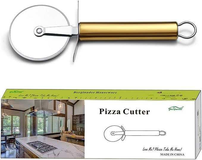 Berglander Pizza Wheel, Gold Handle Stainless Steel Pizza Cutter, Super Sharp Pizza Slicer With T... | Amazon (US)