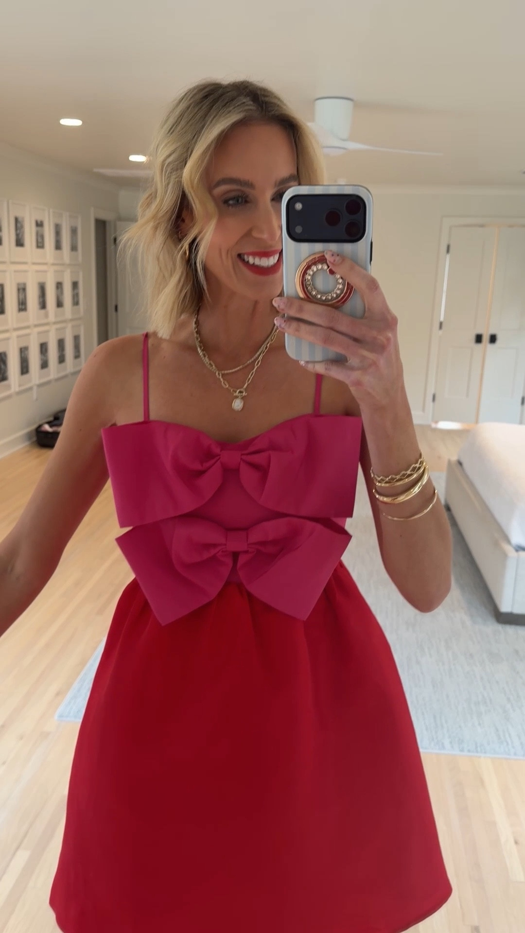 Pink and red holiday dress! Red dress with pink bow on top for Christmas or Valentine’s Day!

#LTKHoliday