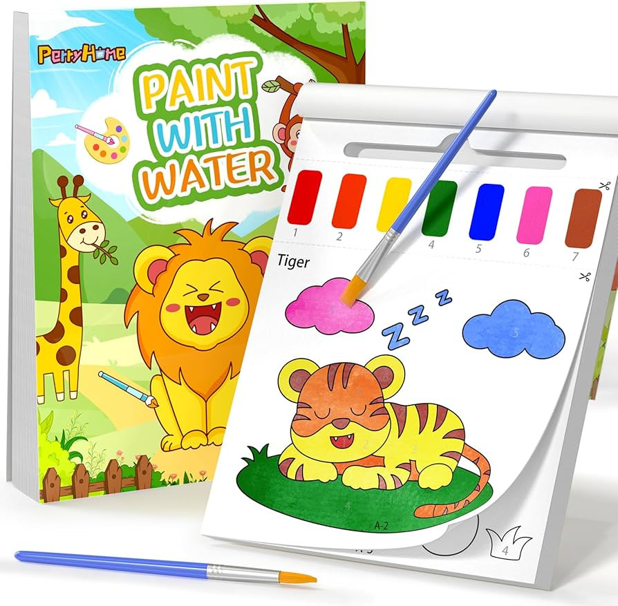 PERRYHOME Paint with Water Coloring Books for Kids,Mess Free Toddler Watercolor Painting Set,Anim... | Amazon (US)