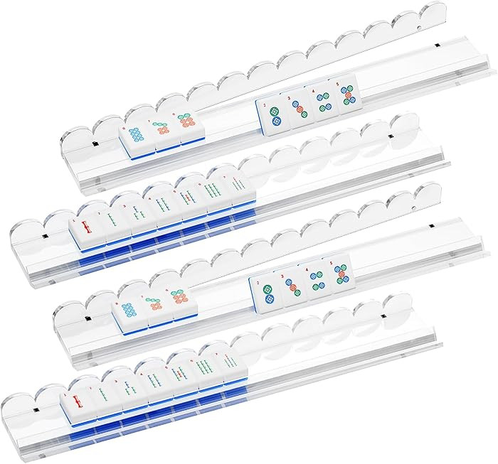 American Mahjong Racks with Pushers, Clear Acrylic Tile Holders, 4-Pack | Amazon (US)
