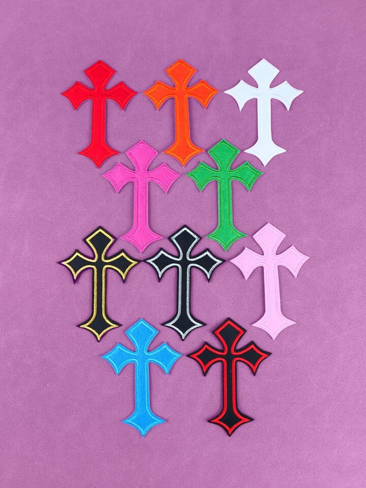 10pcs Cross Design Iron-on Patch | SHEIN