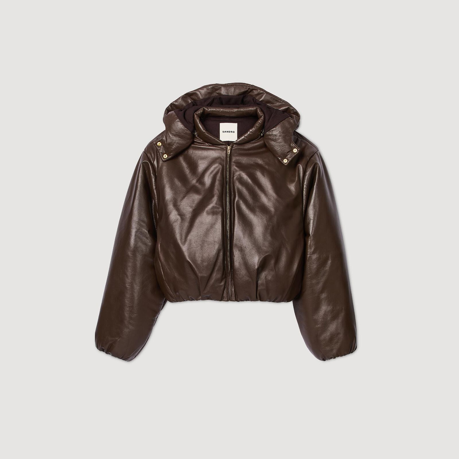 Glazed leather jacket | Sandro US | Sandro-Paris US