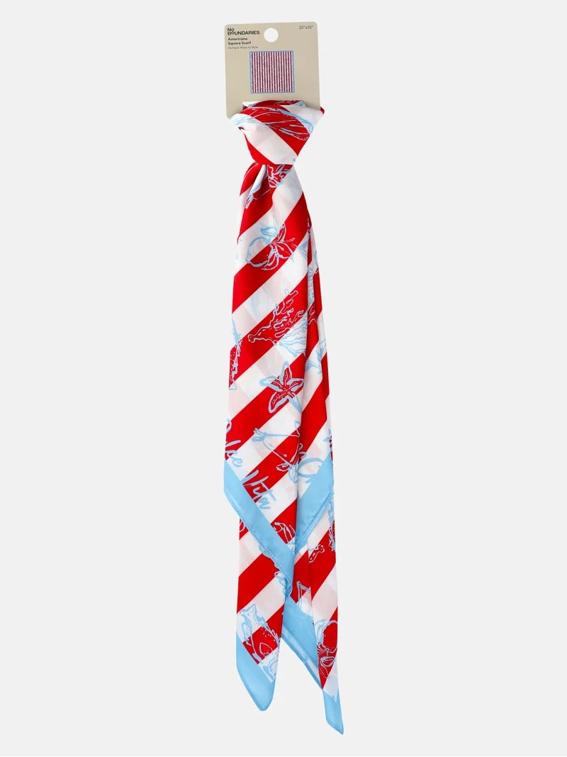 No Boundaries Women's Americana Print Square Scarf | Walmart (US)
