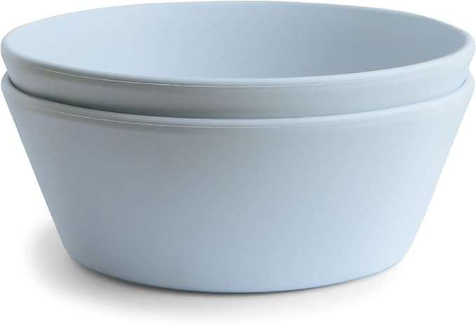 mushie Round Dinnerware Bowls for Kids | Made in Denmark, Set of 2 (Powder Blue) | Amazon (US)