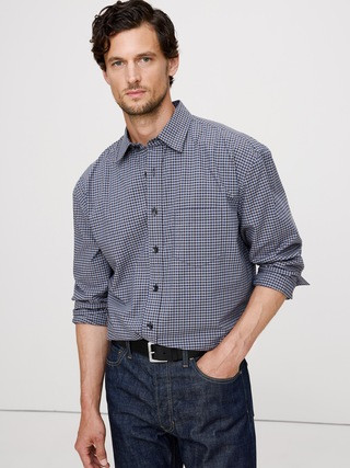 Relaxed-Fit Washed Cotton Poplin Shirt | Banana Republic (US)