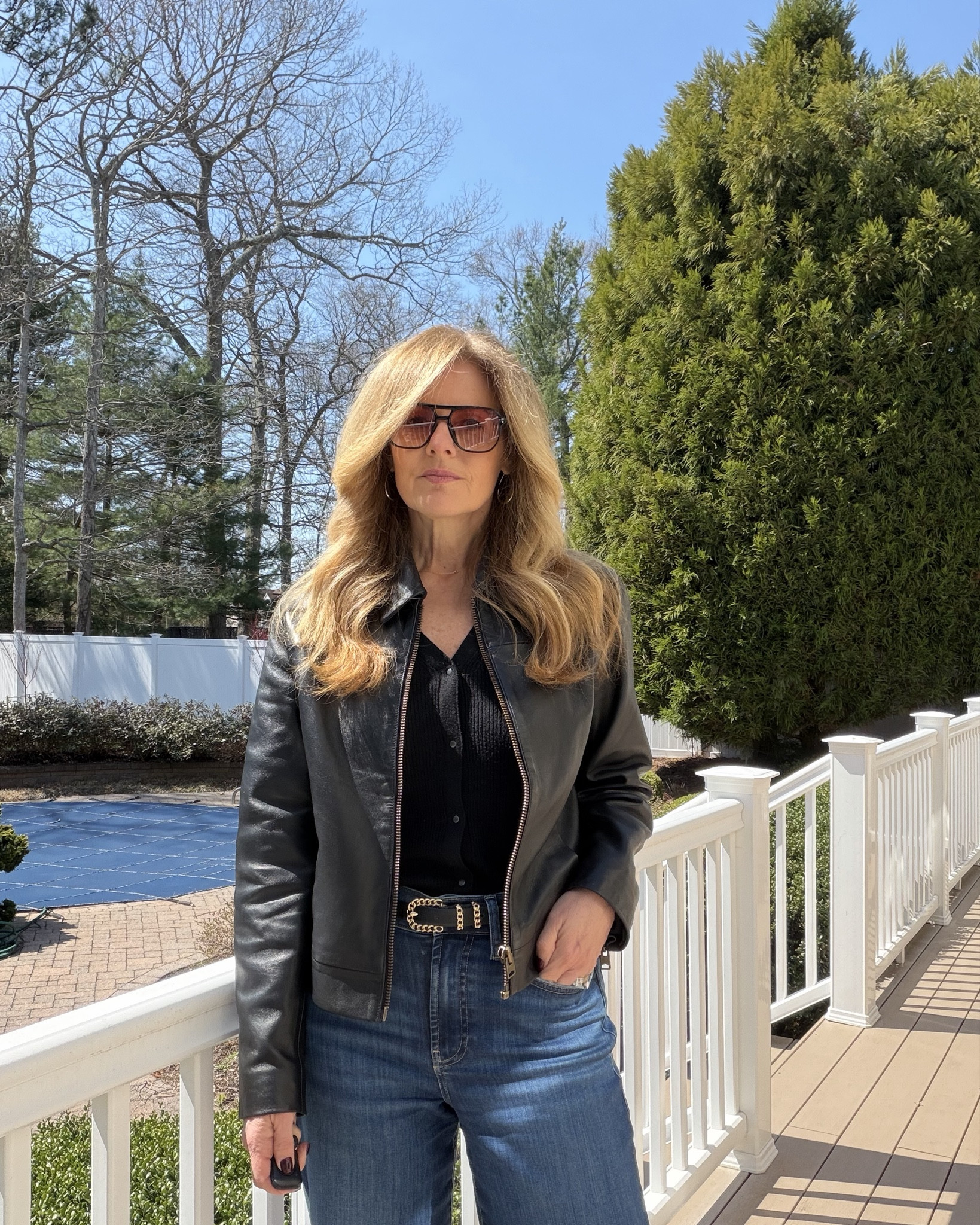Jeans + Sweater + leather jackets is an easy outfit formula. 

#LTKootd #LTKgrwm #LTKWorkwear