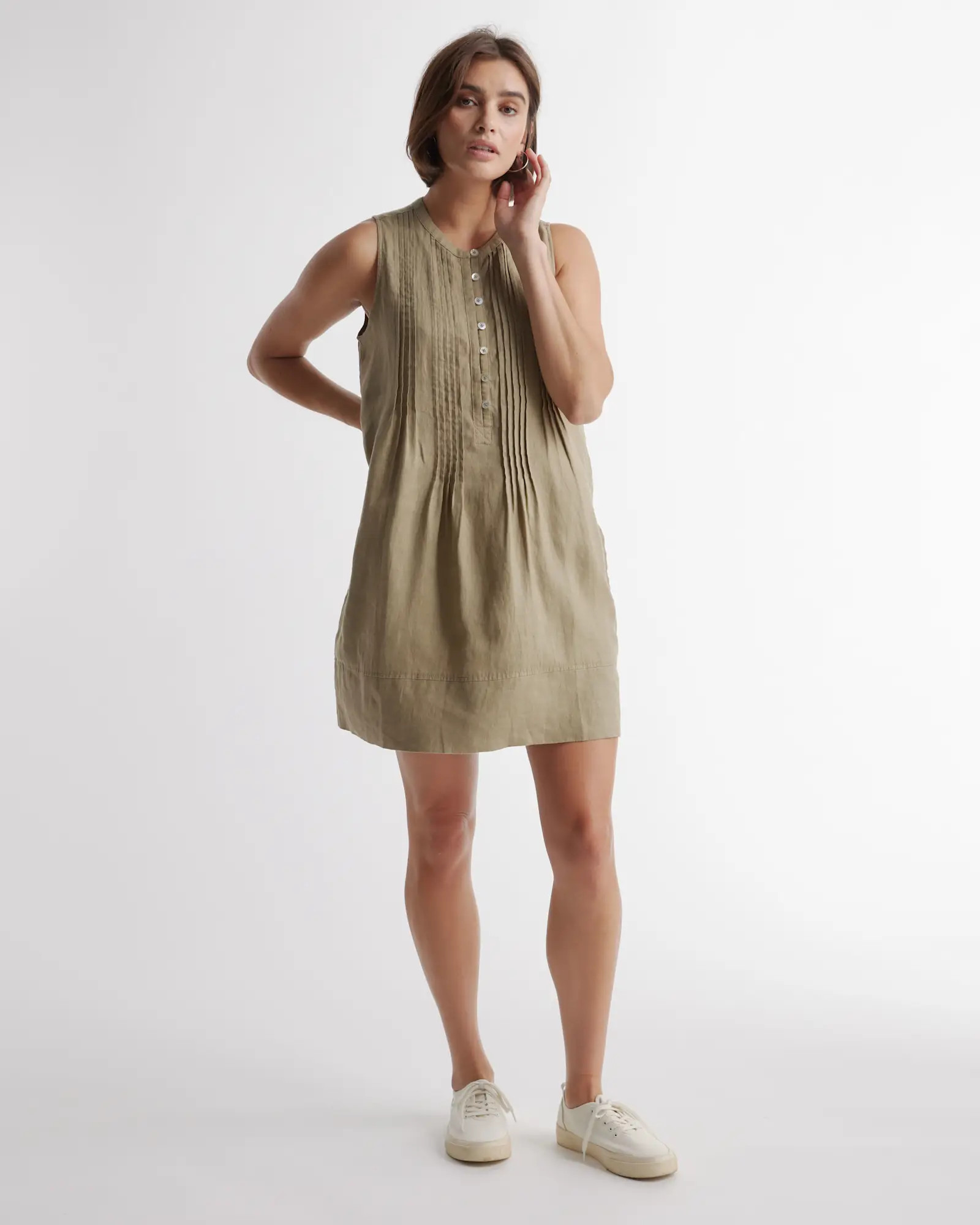100% European Linen Sleeveless Swing Dress | Quince