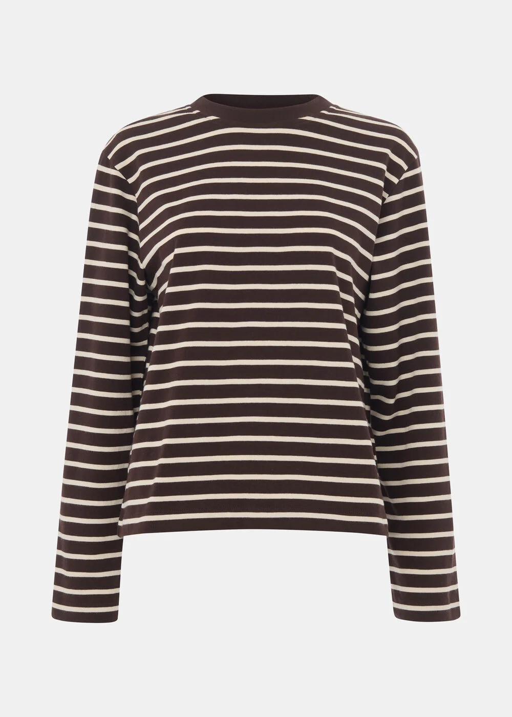 Brown/Multi Stripe Heavy Cotton Jersey | WHISTLES | Whistles UK | | Whistles