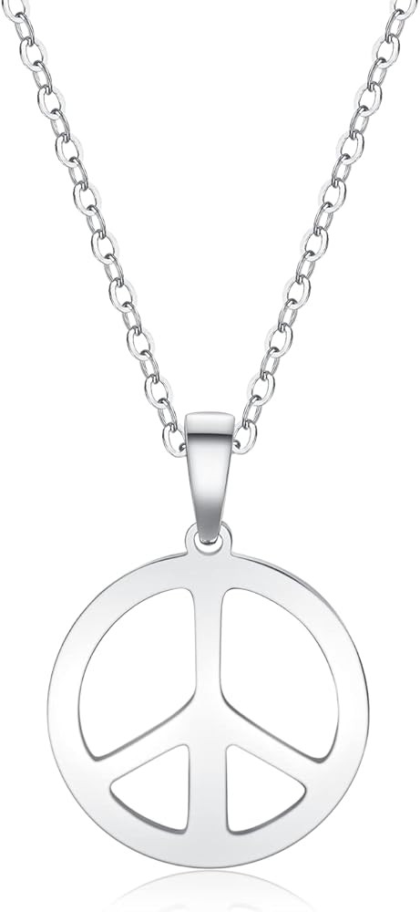 Hanreshe Peace Sign Necklace Pendant 1960s 1970s 14K Gold Plated Peace Sign Necklace Hippie Party... | Amazon (US)