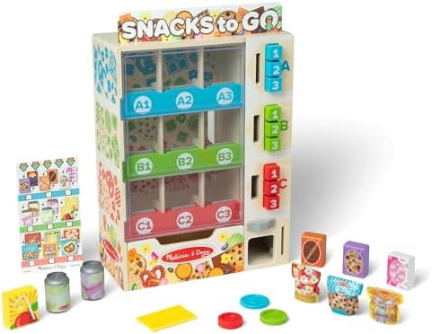 Melissa & Doug Sort-Stock-Select Wooden Vending Machine Toy with Play Food, Mini Vending Machine ... | Amazon (US)