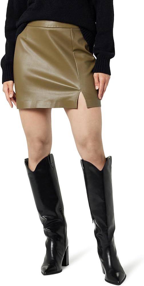 The Drop Women's Aiden Vegan Leather A-line Mini Skirt | Amazon (US)