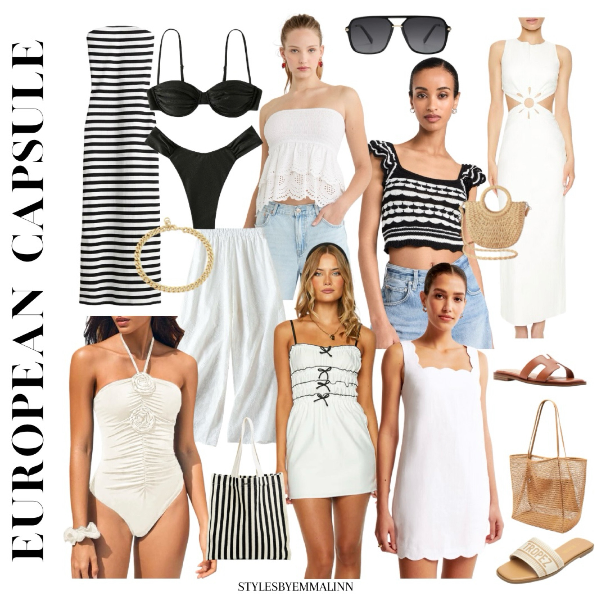 This perfect European summer capsule contains clothes, shoes, and accessories to step up your game abroad! 🤍

Europe summer, European summer, Italy summer, France summer, Spain summer, summer abroad, travel, Europe, Europe outfits, Europe style, neutral style, summer style, chic style, EuroSummerStyle, EuropeanVacation, SummerInEurope, ChicInEurope, TravelInStyle, Styles by Emma Linn, Emma Linn 

#LTKTravel #LTKFindsUnder100 #LTKSeasonal