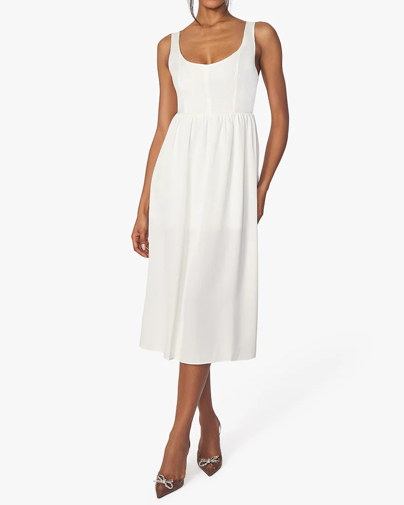 Corset Satin Charmeuse Midi Dress | We Wore What