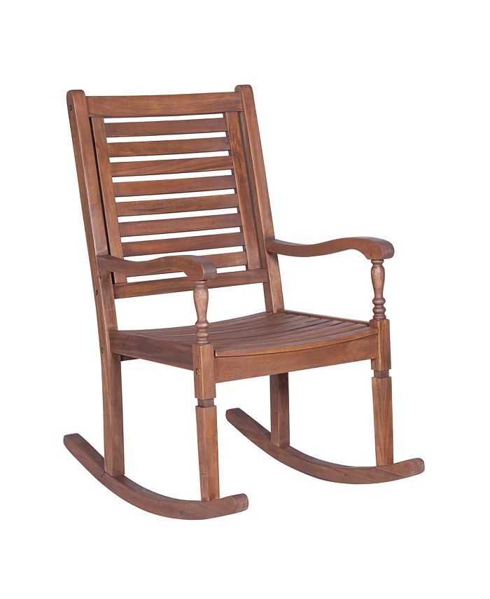 Walker Edison Solid Acacia Wood Outdoor Patio Rocking Chair & Reviews - Furniture - Macy's | Macys (US)