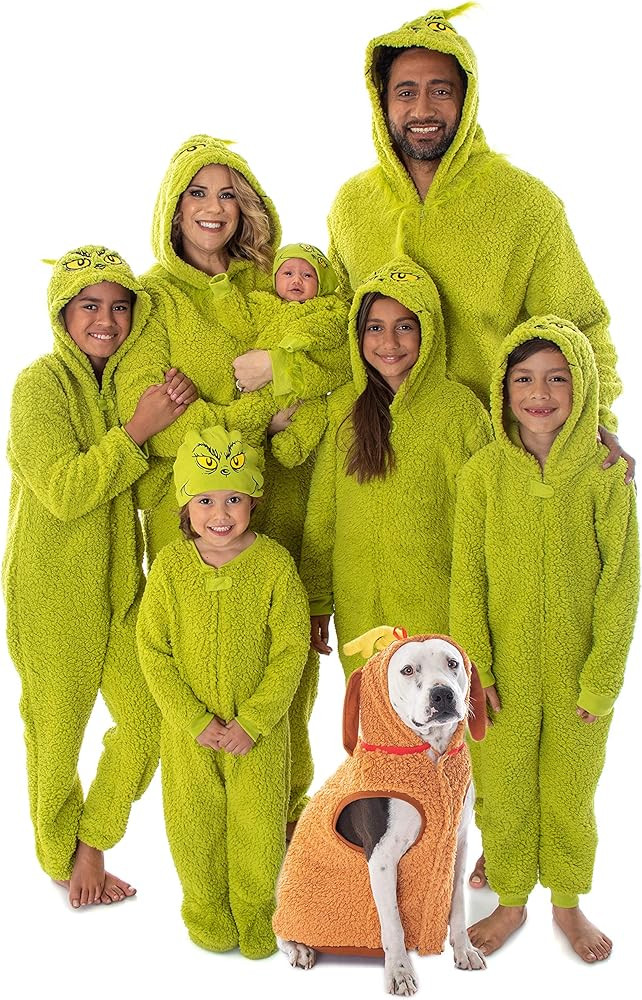 Dr. Seuss GRINCH Who Stole Christmas Matching Family Pajama Sherpa Union Suit - Adult, Child, Tod... | Amazon (US)