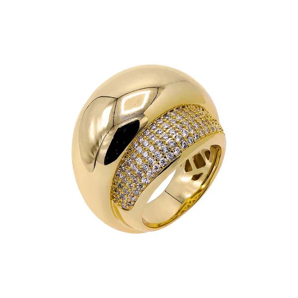 Solid/Pavé Double Dome Chunky Ring | Adina Eden