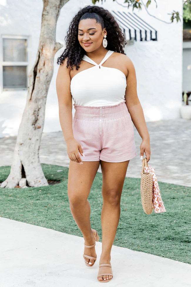 Anything Goes Ivory Halter Twist Front Bodysuit FINAL SALE | Pink Lily