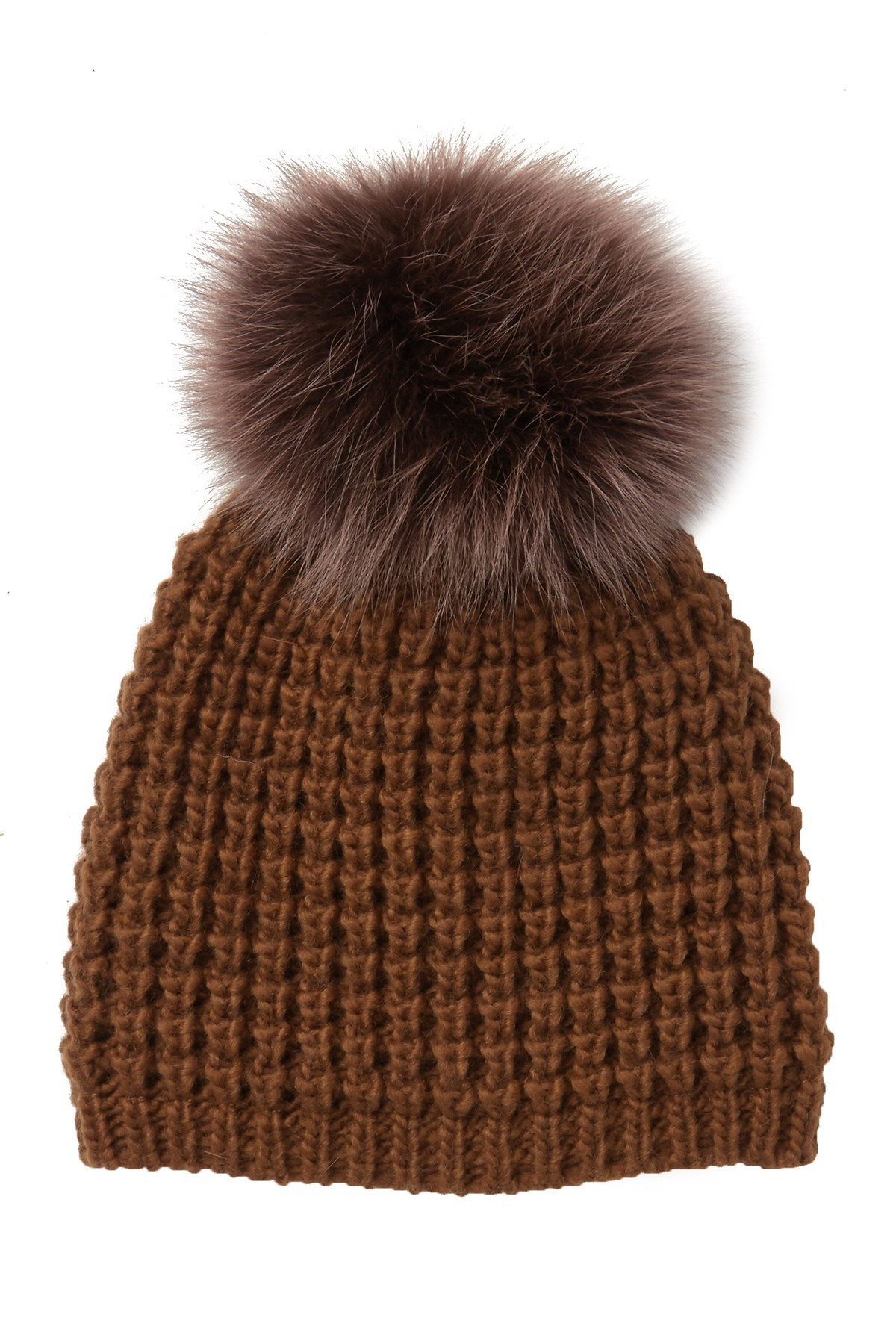 Kyi Kyi | Genuine Fox Fur Pompom Wool Blend Beanie | Nordstrom Rack | Nordstrom Rack