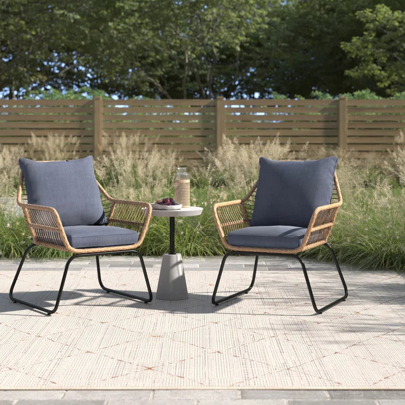 Amesbury Patio Chair with Cushions (Set of 2) | Wayfair North America