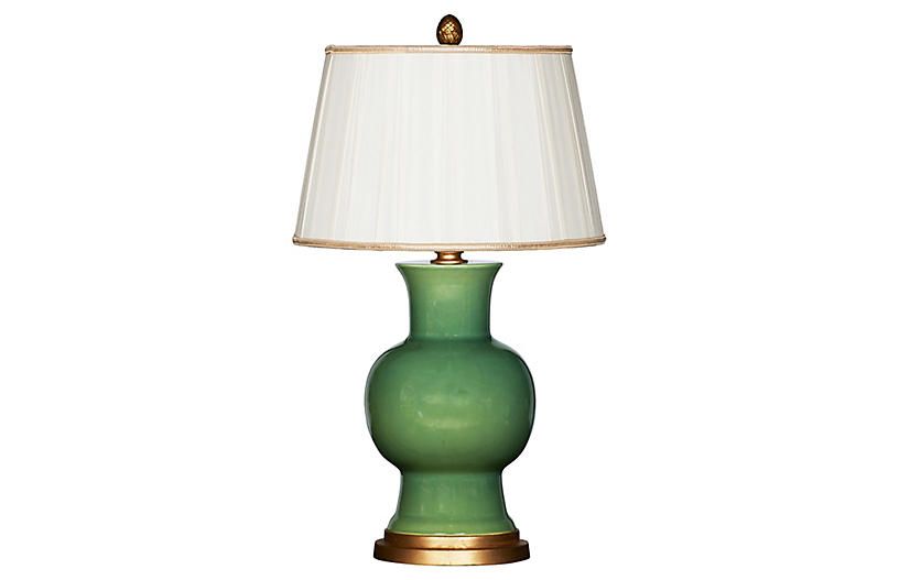 Emmy Couture Table Lamp, Green | One Kings Lane