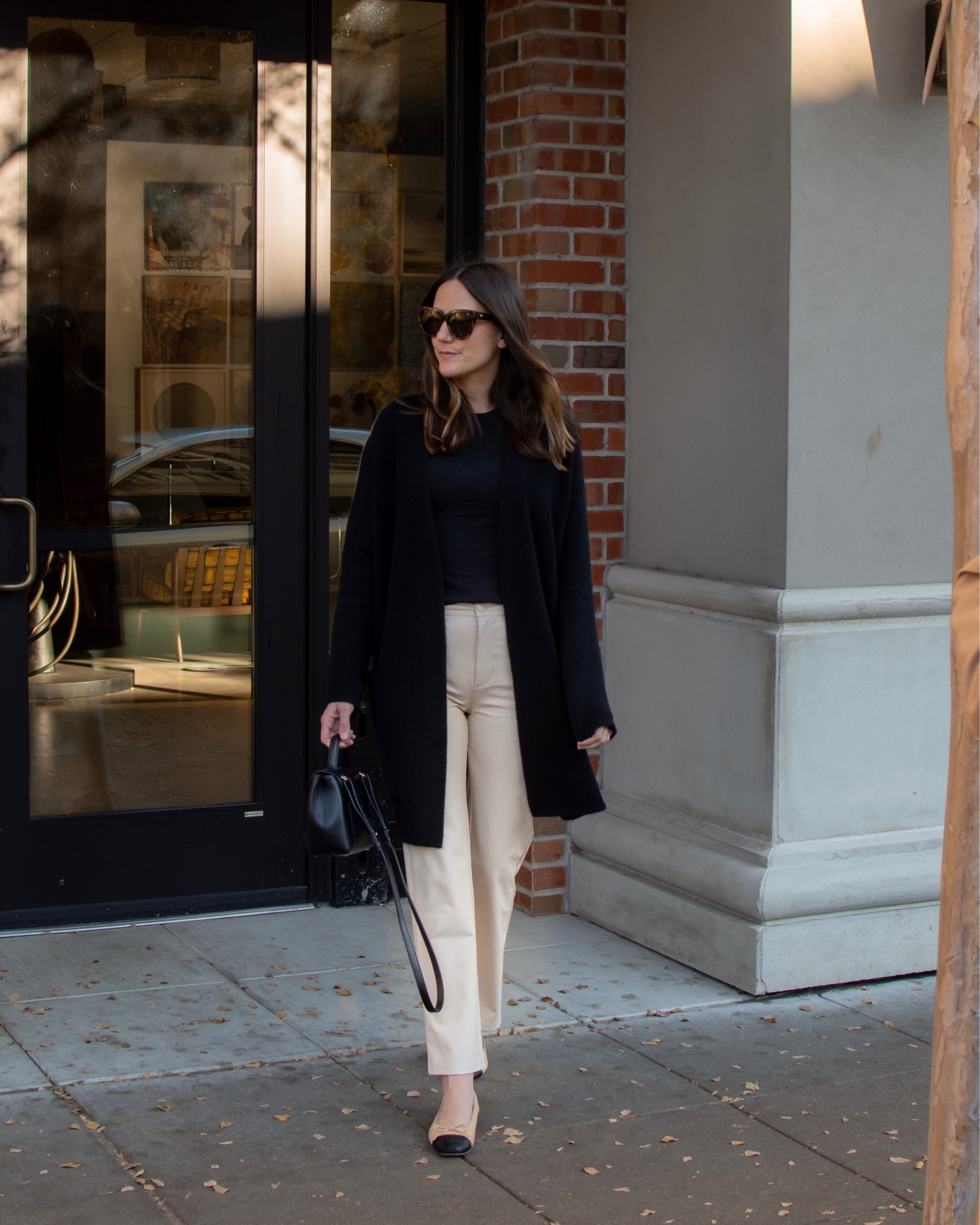 A Sunday well-spent 🫶🏼 swipe for the Instagram vs reality mom moment. 

We met my parents for lunch (French onion soup) at @angelerestaurant and it was the first time out of loungewear in I don’t know how many days. Dad slipped away from the table for extra stroller rocking and I had my first on-the-move Mila feed. 🫶🏼

It felt so good to get dressed and out of the house 〰️〰️Wearing @jennikayne and so so in love with this classic sweater coat. 🖤( TYLER15 saves) I kept it tonal on top and paired with ecru faux leather pants (this pair is so comfy, btw) for a look that felt polished yet always comfy. 🤍 More in today’s post on my site! 

#LTKFind #LTKSeasonal #LTKHoliday