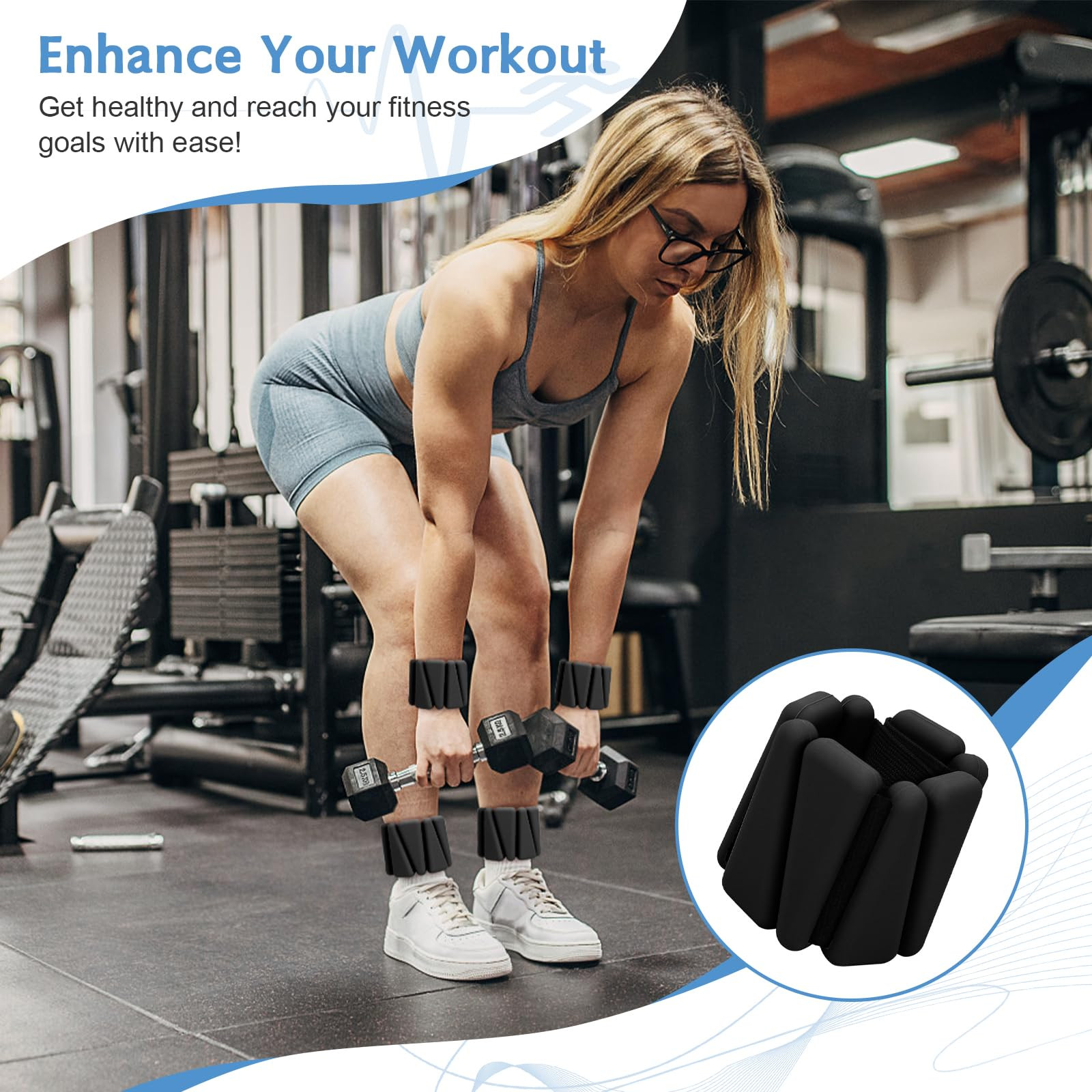 Wrist Weights Set of 2(2Lbs Each), Adjustable Silicone Workout Weights for Women and Men, Wearabl... | Amazon (US)