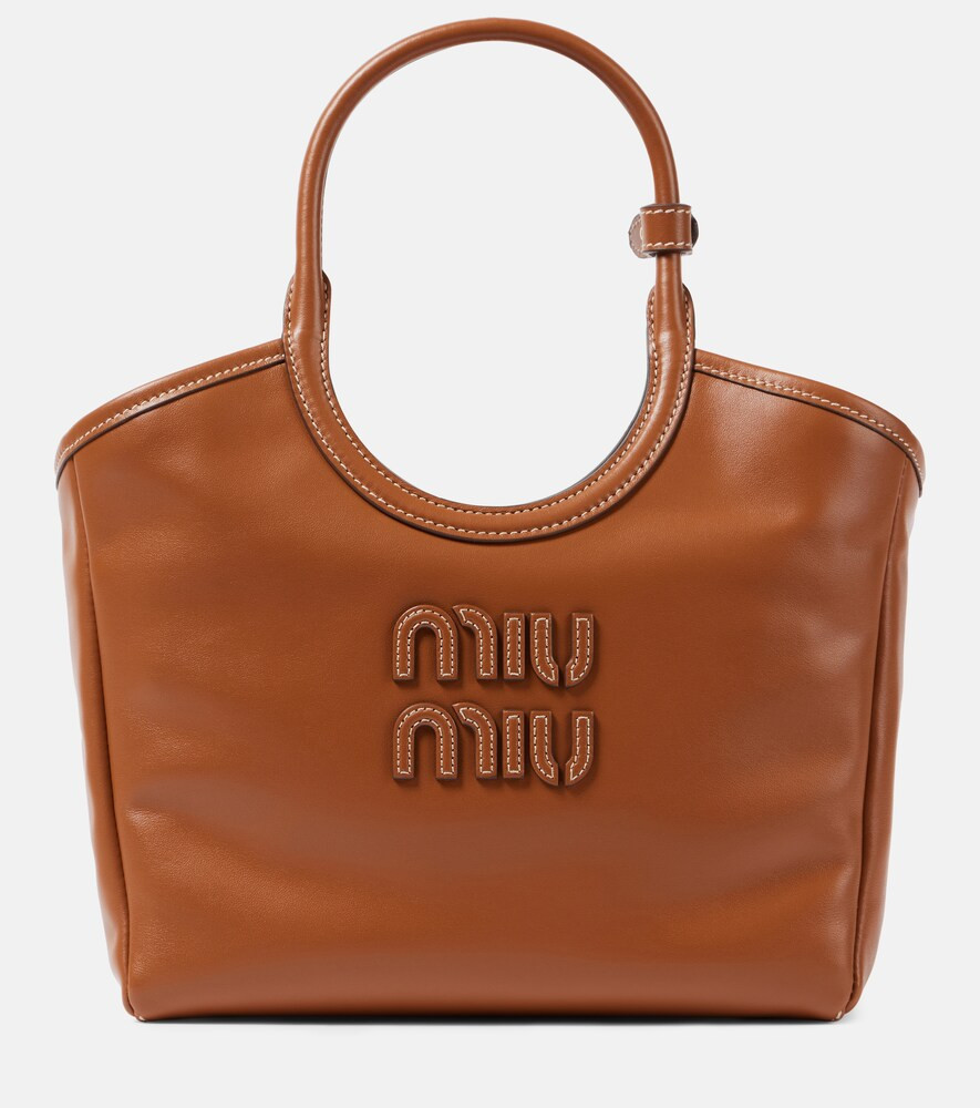 Miu Miu Ivy leather tote bag | Mytheresa (UK)