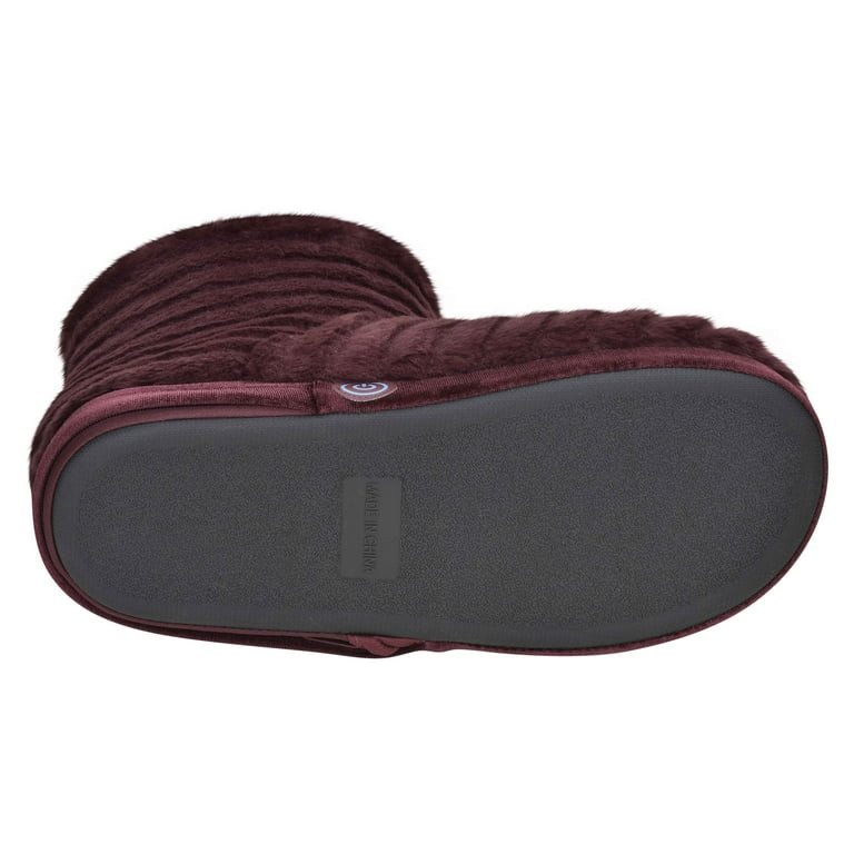 Health Touch Soft Fluffy Massaging Booties with Memory Foam, Foot Massager Vibration, Red | Walmart (US)