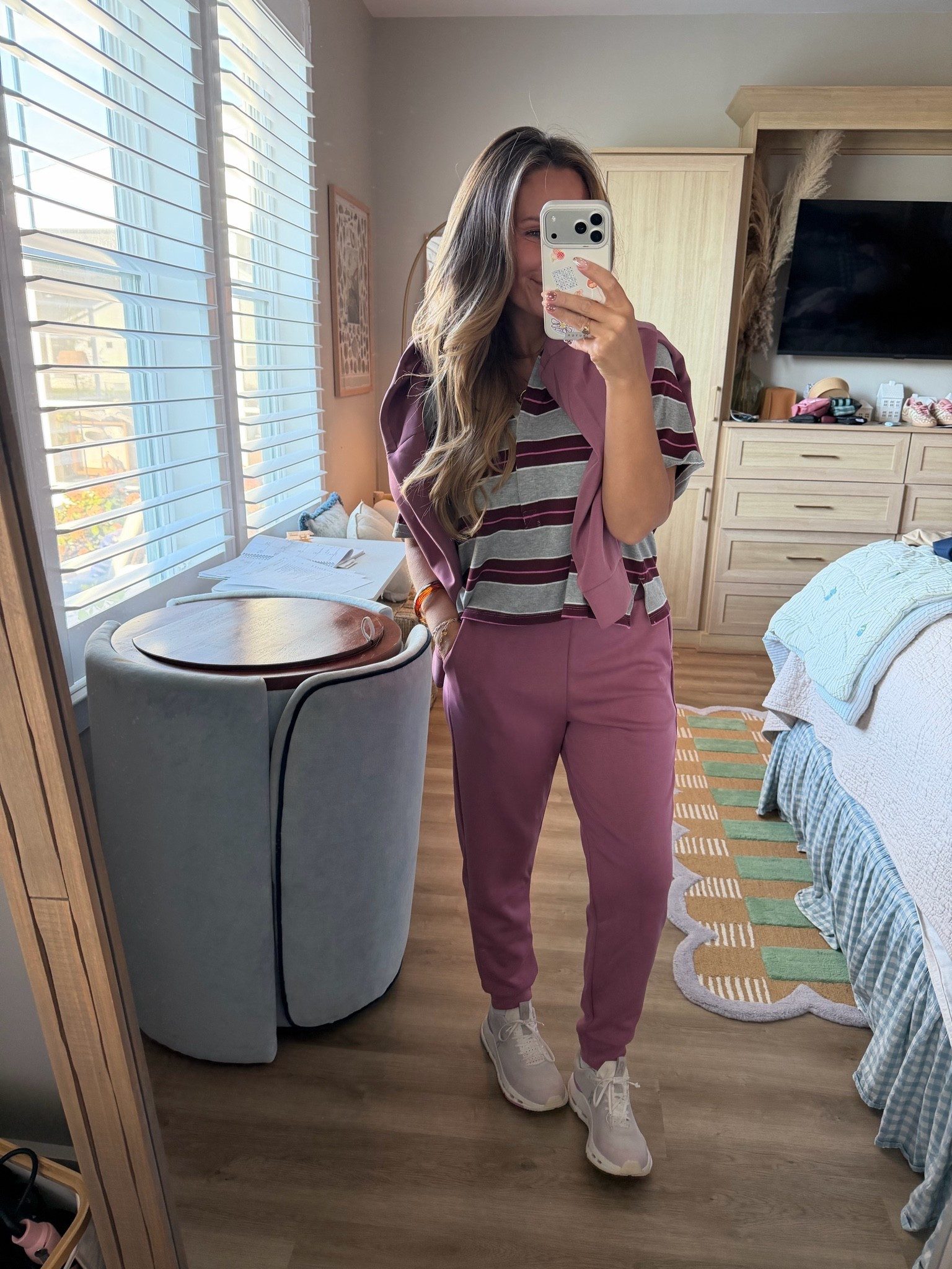 the set I live in on bloat days 💜 soft, stretchy waistband, and it still looks put together. throw the striped polo on with the half-zip tied over your shoulders and it's an outfit, not pajamas. comfortable but make it cute.
wearing [s] in the set
#LTKpetite #LTKover40 #LTKstyletip #LTKfindsunder50