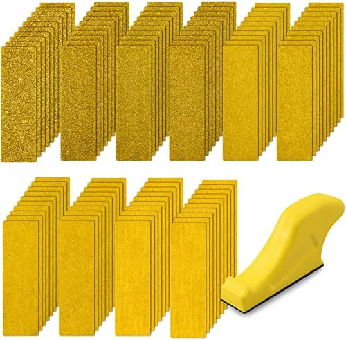 AUSTOR Micro Sander Kit with 100 Pcs Sandpaper 3.5 x 1 Inch Hook and Loop Sanding Strips Assorted... | Amazon (US)