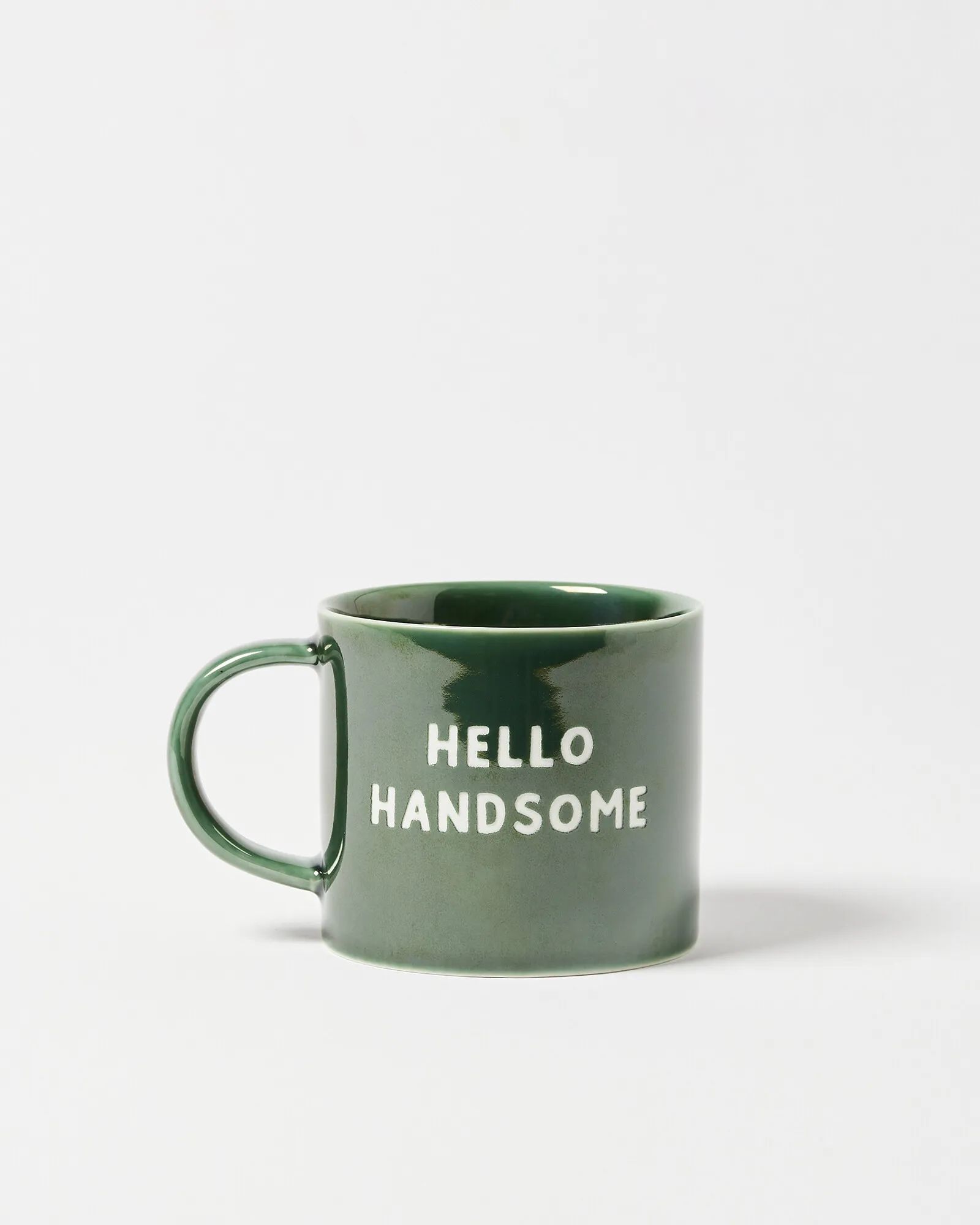 Hello Handsome Green Ceramic Mug | Oliver Bonas (Global)