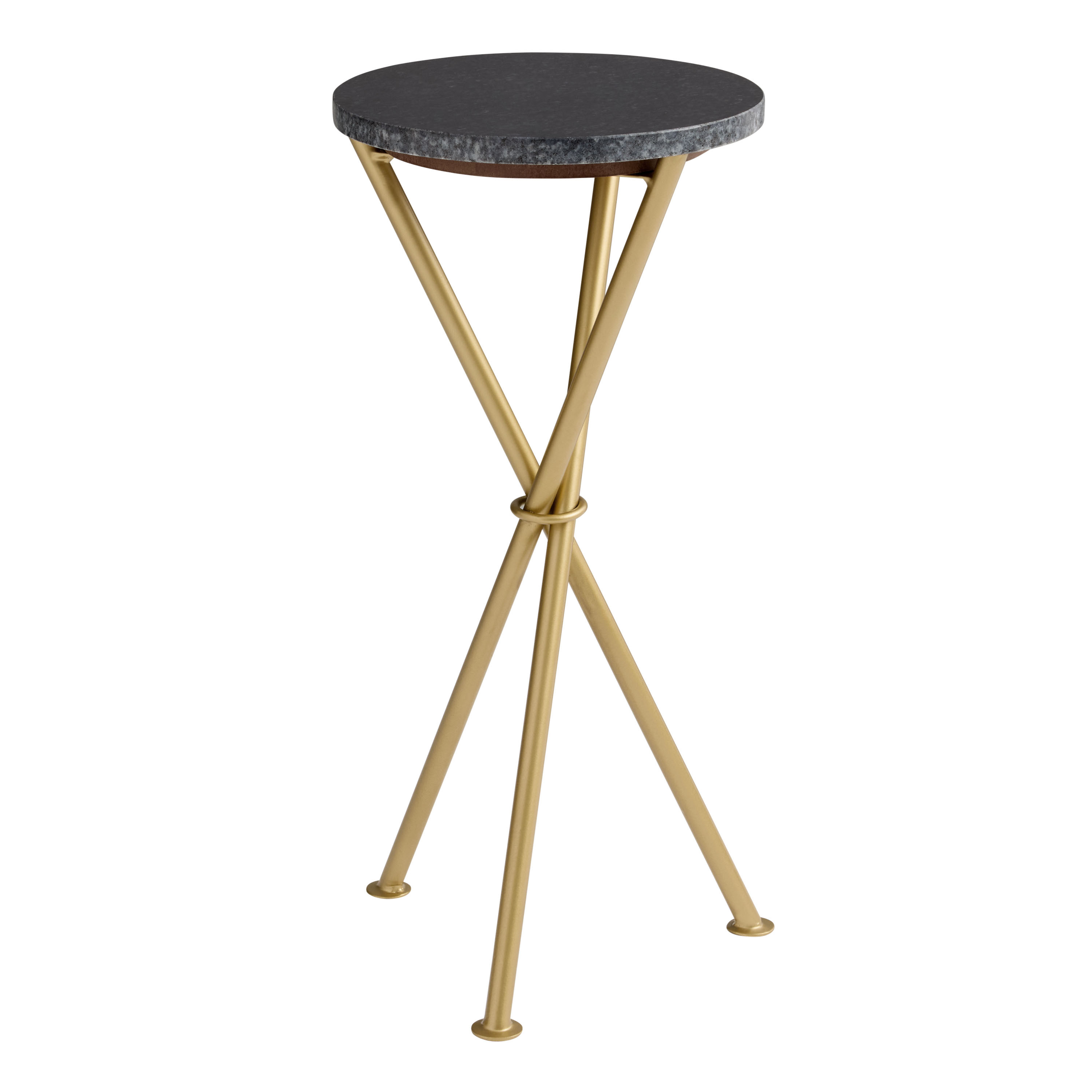 Sylas Round Marble Top and Gold Metal Tripod Cocktail Table | World Market