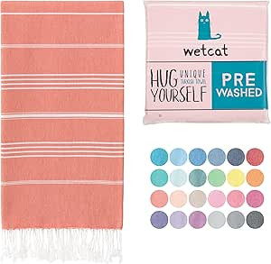 WETCAT Turkish Beach Towel Oversized 38x71 100% Cotton Sand Free Quick Dry Swim Towel Extra Large... | Amazon (US)