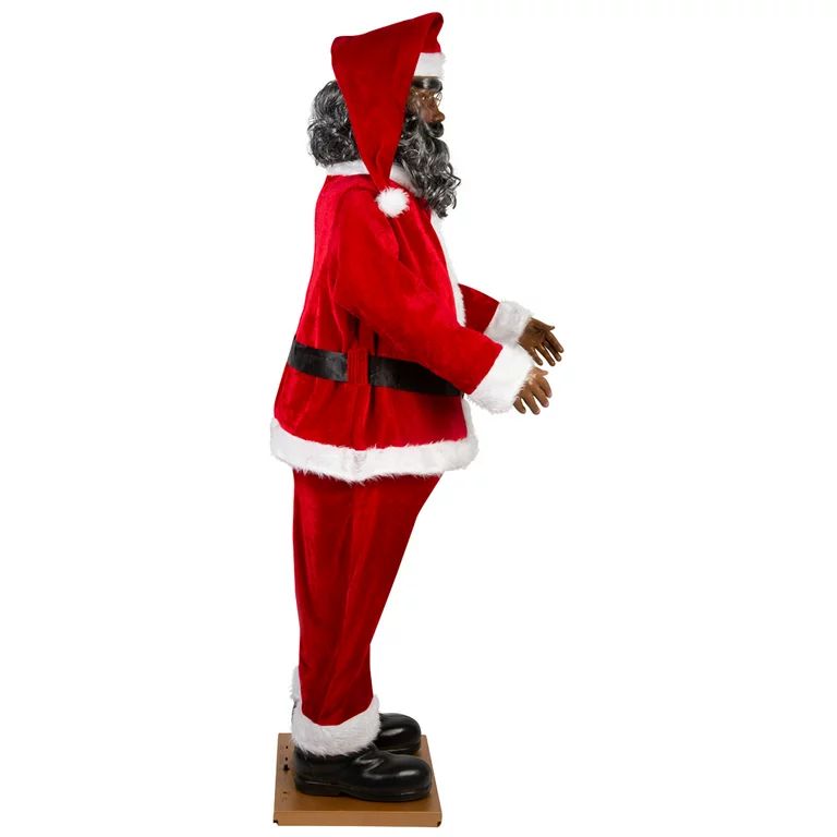5.8 foot tall Life Sized Holiday Time Animated Dancing African American Red Santa Claus Suit Chri... | Walmart (US)