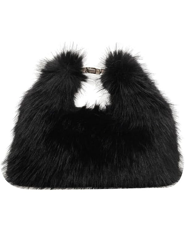 Ulisty Women Small Faux Fox Fur Clutch / Shoulder / Crossbody Bag - Mini Furry Evening Bag | Amazon (US)