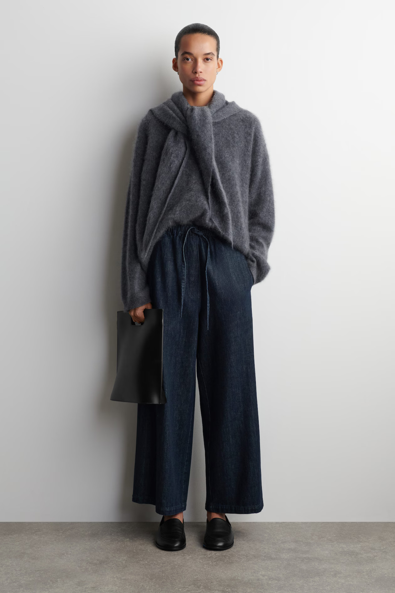 CROPPED DENIM WIDE-LEG PANTS - DARK BLUE | COS US | COS (US)