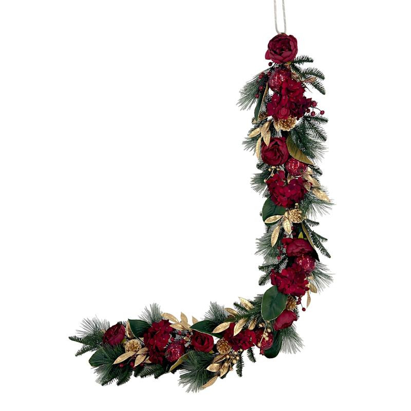 Providence Hydrangea & Pomegranate Floral Garland, 6' | At Home