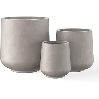 Kante 15.3"+11.6"+8.2" Dia Round Concrete Planter, Large Outdoor Indoor Planter Pots Containers w... | Amazon (US)