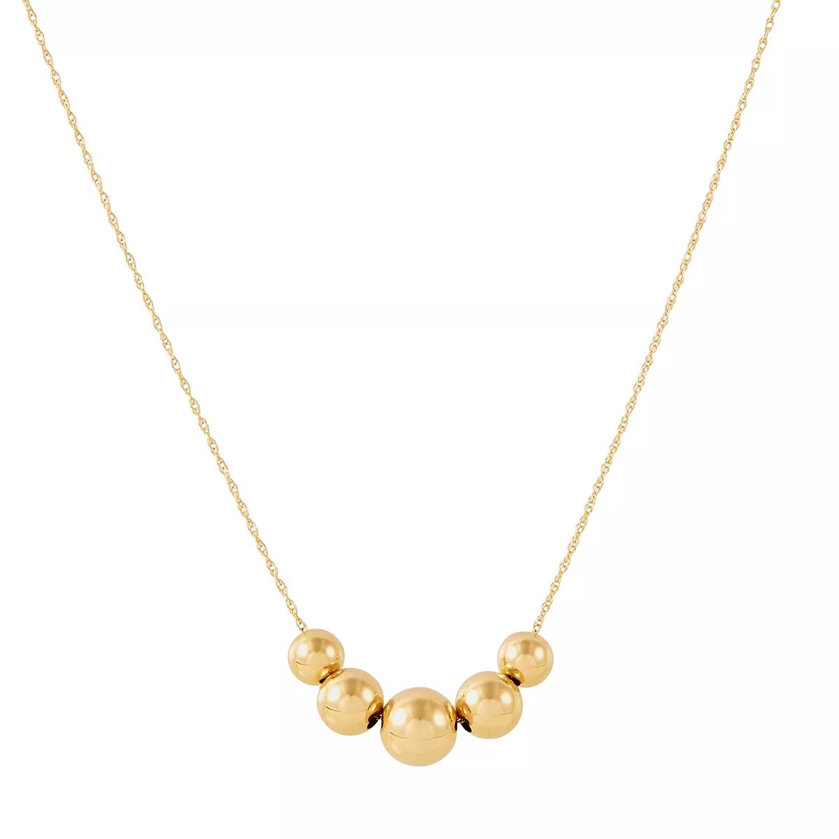 Everlasting Gold 14k Gold Graduated Bead Necklace | Kohl's