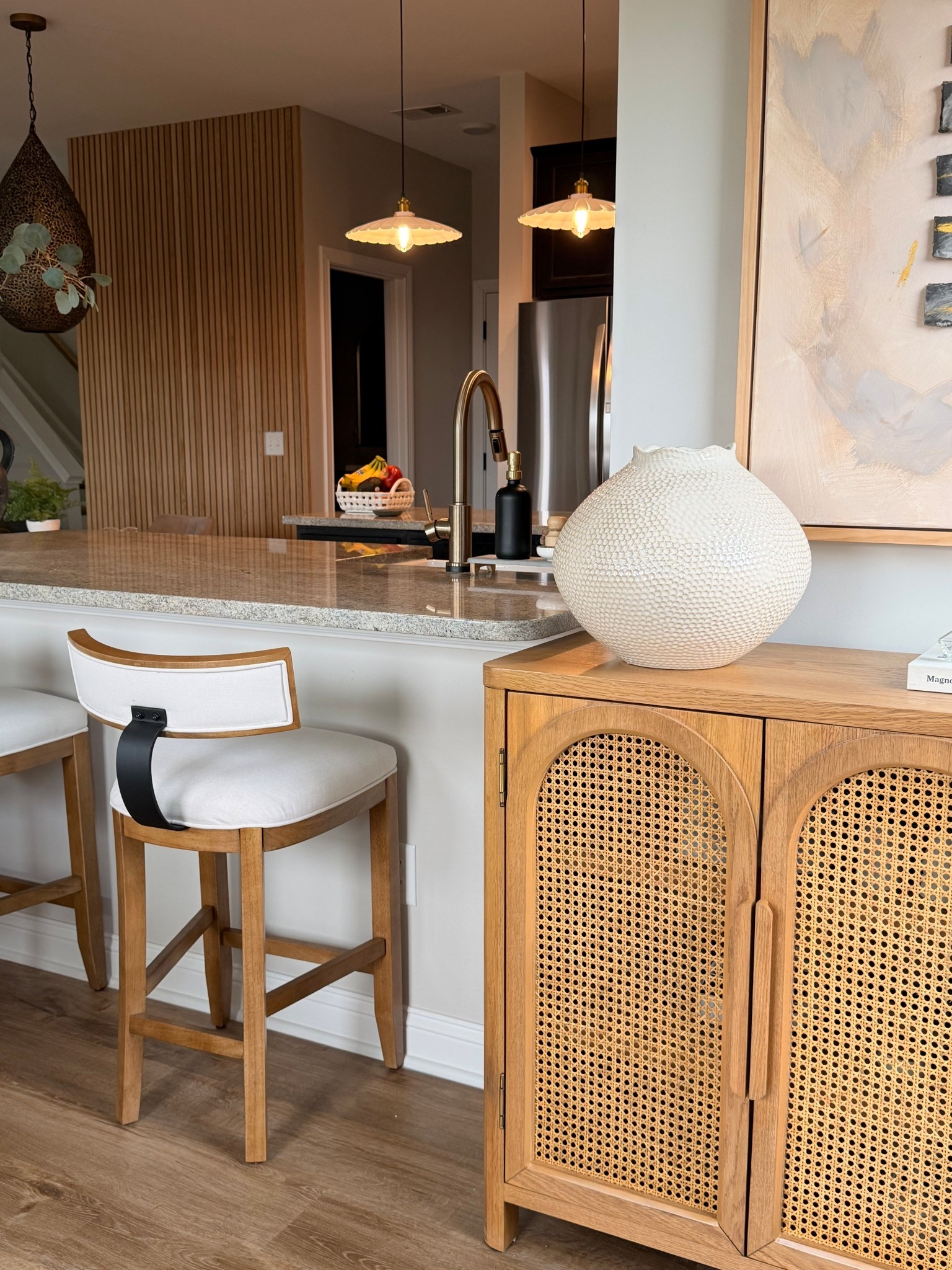 love everything in this corner. they all look nice together. Shoe cabinet, vase, stools, hanging light, and even the faucet. Perfect 👌 @homeartmine 

#LTKHome #LTKSaleAlert