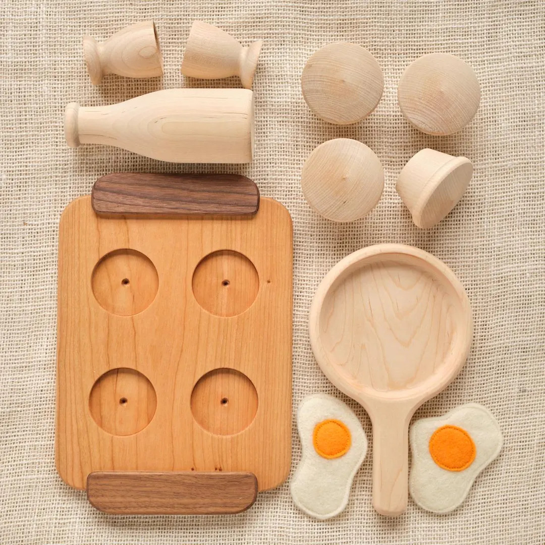 11 Piece Accessory Set for Play Kitchen With Muffins, Pan, Milk & Cups, Frying Pan/egg - Etsy | Etsy (US)