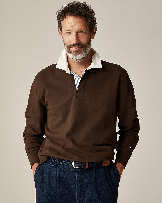 Rugby shirt with striped placket | J. Crew US