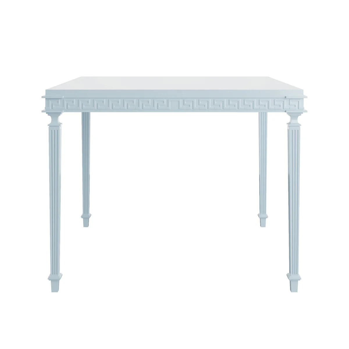 Custom Painted Square Game-Dining Table with Greek Key Details | The Well Appointed House, LLC