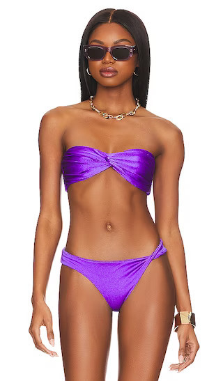 Vera Bikini Top in Purpura Purple Bikini Purple Bathing Suit Purple Swimsuit Bandeau Swim Bikini | Revolve Clothing (Global)