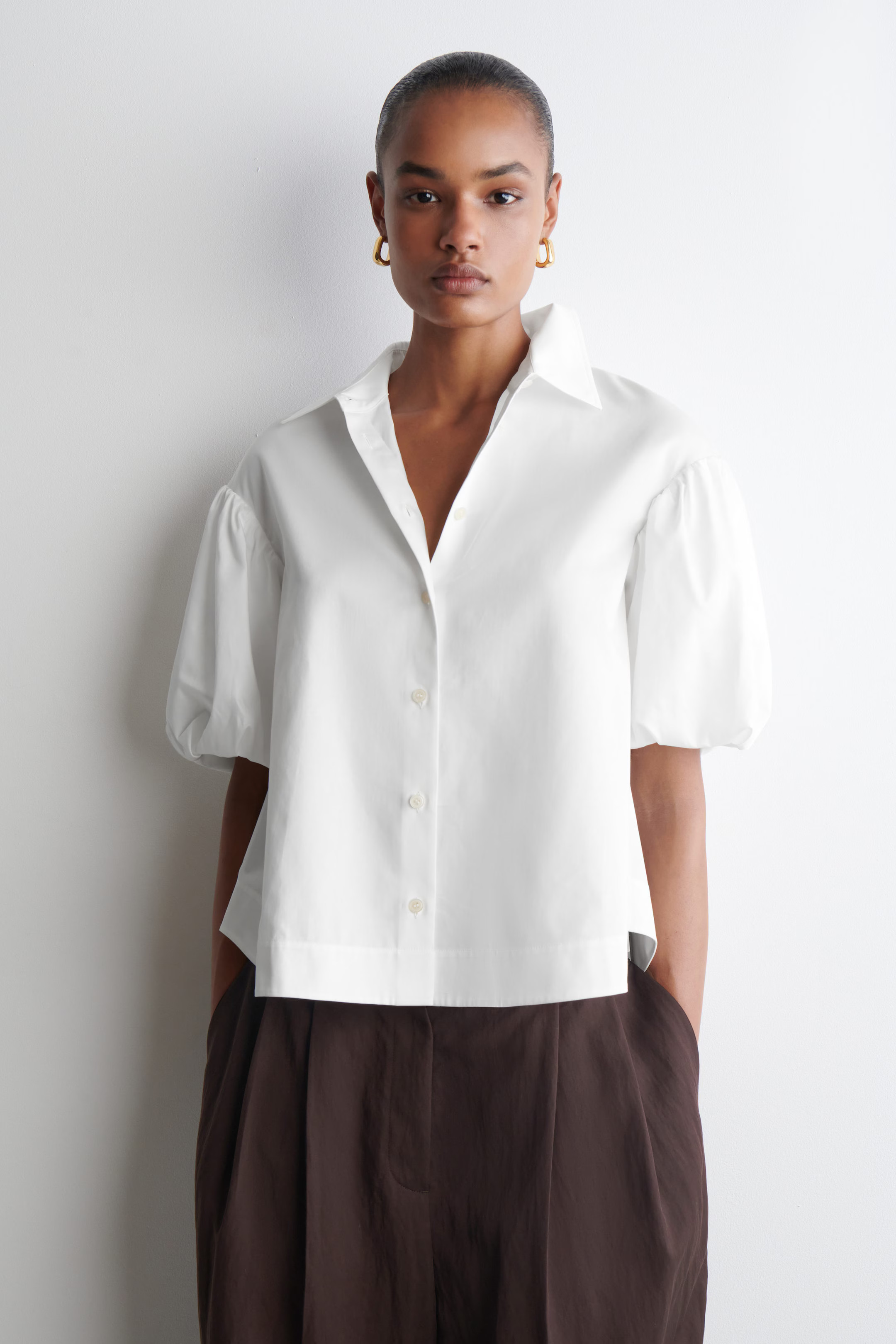 PUFF-SLEEVE COTTON SHIRT - WHITE | COS | COS (EU)