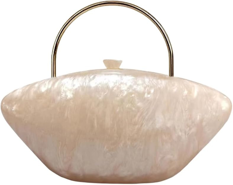 Cute Acrylic Shell Shaped Clutch Purse Small Evening Handbags for Women Wedding Party Prom CrossB... | Amazon (US)