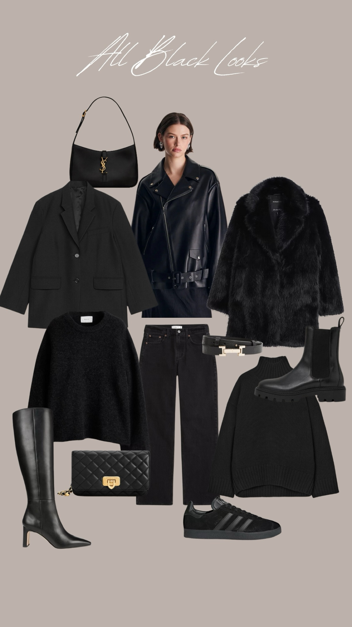 You can never go wrong with an all black outfit for autumn 🖤 black leather jacket, faux fur coat, wool tailored coat, jeans, mohair jumper, knee high boots and bags

#LTKshoes #LTKstyletip #LTKautumn