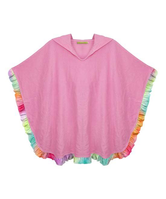 Pink Summer Tie-Dye Contrast-Trim Cover-Up - Toddler & Girls | Zulily