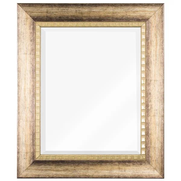 American Art Decor Decorative Wood Grain Rectangle Beveled Vanity Wall Mirror - Light Brown - A/N | Bed Bath & Beyond