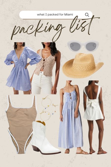 What I packed for Miami! 
Nordstrom fashion, coastal cowgirl, Lain Snow, cowgirl hat, cowgirl boots, Amazon sunglasses, blue dresses

#LTKSeasonal #LTKshoecrush #LTKunder100